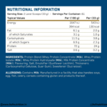 Applied Nutrition Critical Whey Nutritional Information Panel and Tri-Whey Ingredient Label