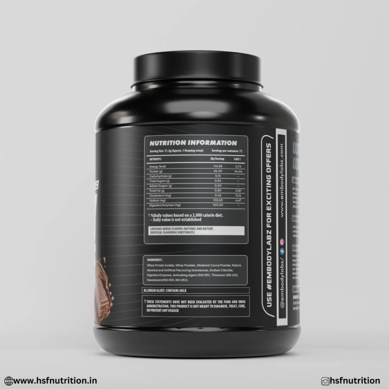 Embody Labz ISO Whey Protein Isolate Nutrition Facts