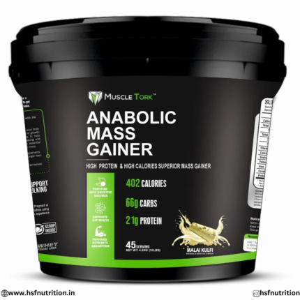 MuscleTork Anabolic Mass Gainer 4.5kg Malai Kulfi Flavor Front Bucket View