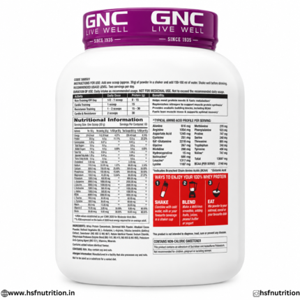 GNC Pro Performance Power Protein Nutrition Facts and Amino Acid Profile
