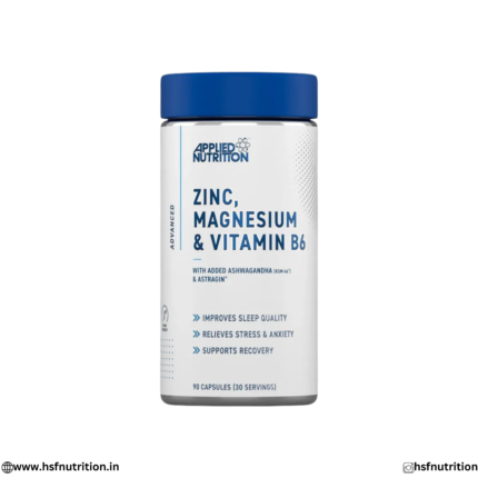 Applied Nutrition Zinc Magnesium & Vitamin B6 Advanced 90 Capsules Bottle Front View