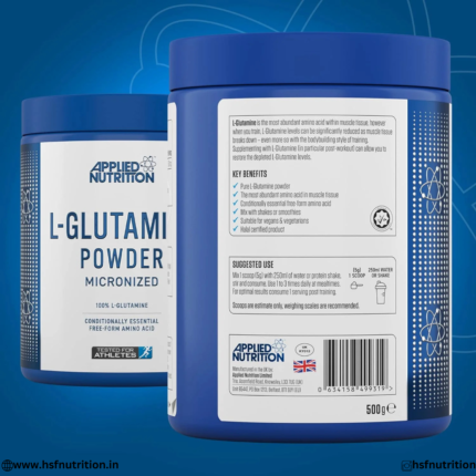 Applied Nutrition L-Glutamine Powder 100% Pure Free Form Amino Acid 50 Servings Front View