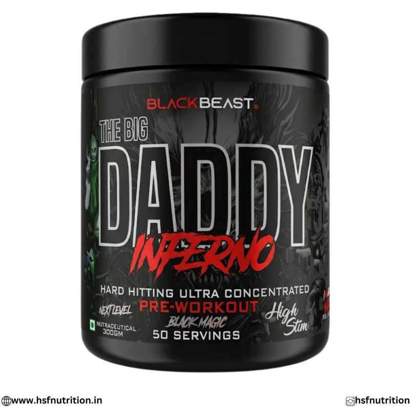 Beast The Big Daddy Inferno Pre-Workout 300g Tub Front Display