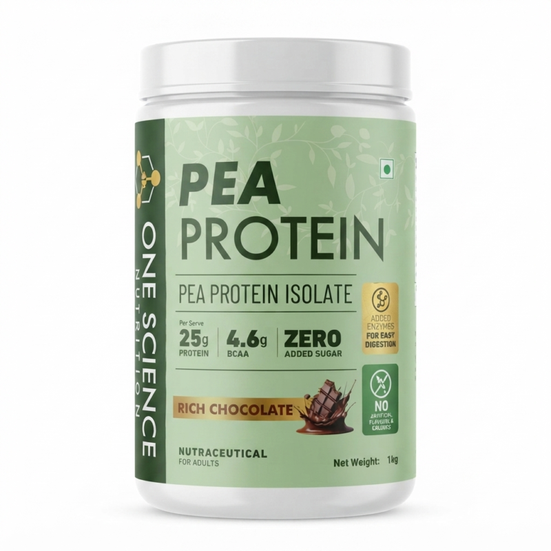 One Science Pea Protein Isolate 1kg Rich Chocolate Front View