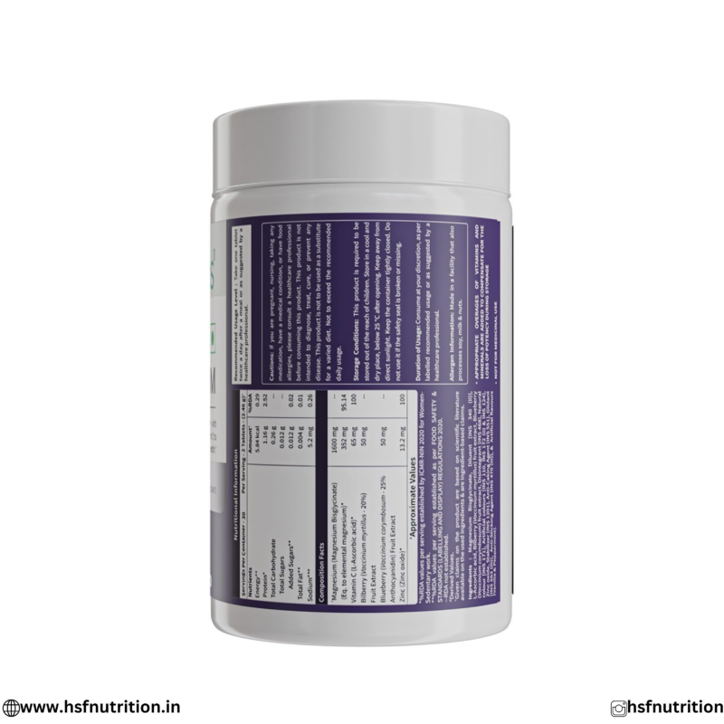 Neuherbs True Magnesium nutritional facts and ingredient label