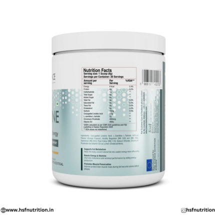 One Science CLA Carnitine Supplement Facts and Ingredients Label