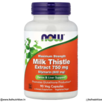 NOW Foods Milk Thistle Extract 750mg 90 Veg Capsules Front View