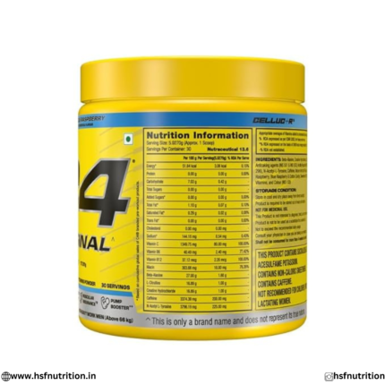 Cellucor C4 Original Pre-Workout Nutrition Information Label and Ingredients View