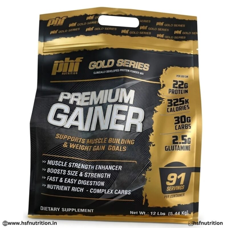 PHF Nutrition Gold Series Premium Gainer 5.44kg Front View