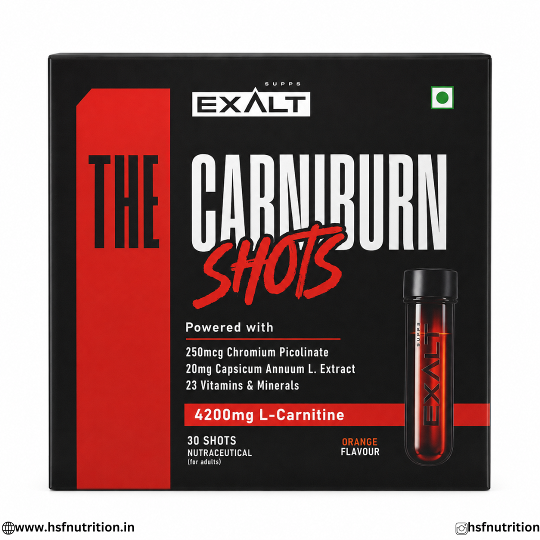 Untitled (1080 x 1080 px) (16) Exalt Supps The Carni Burn Shots Orange 30 Shots Box Front View