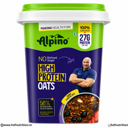 Alpino High Protein Oats Dark Chocolate Tub Front View