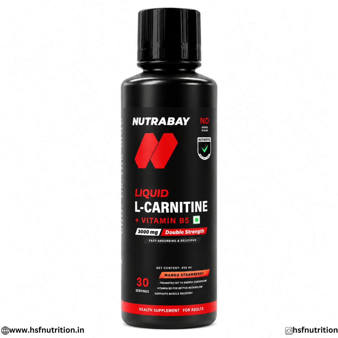 Untitled (1080 x 1080 px) (3) Nutrabay Liquid L-Carnitine Mango Strawberry Front Bottle View