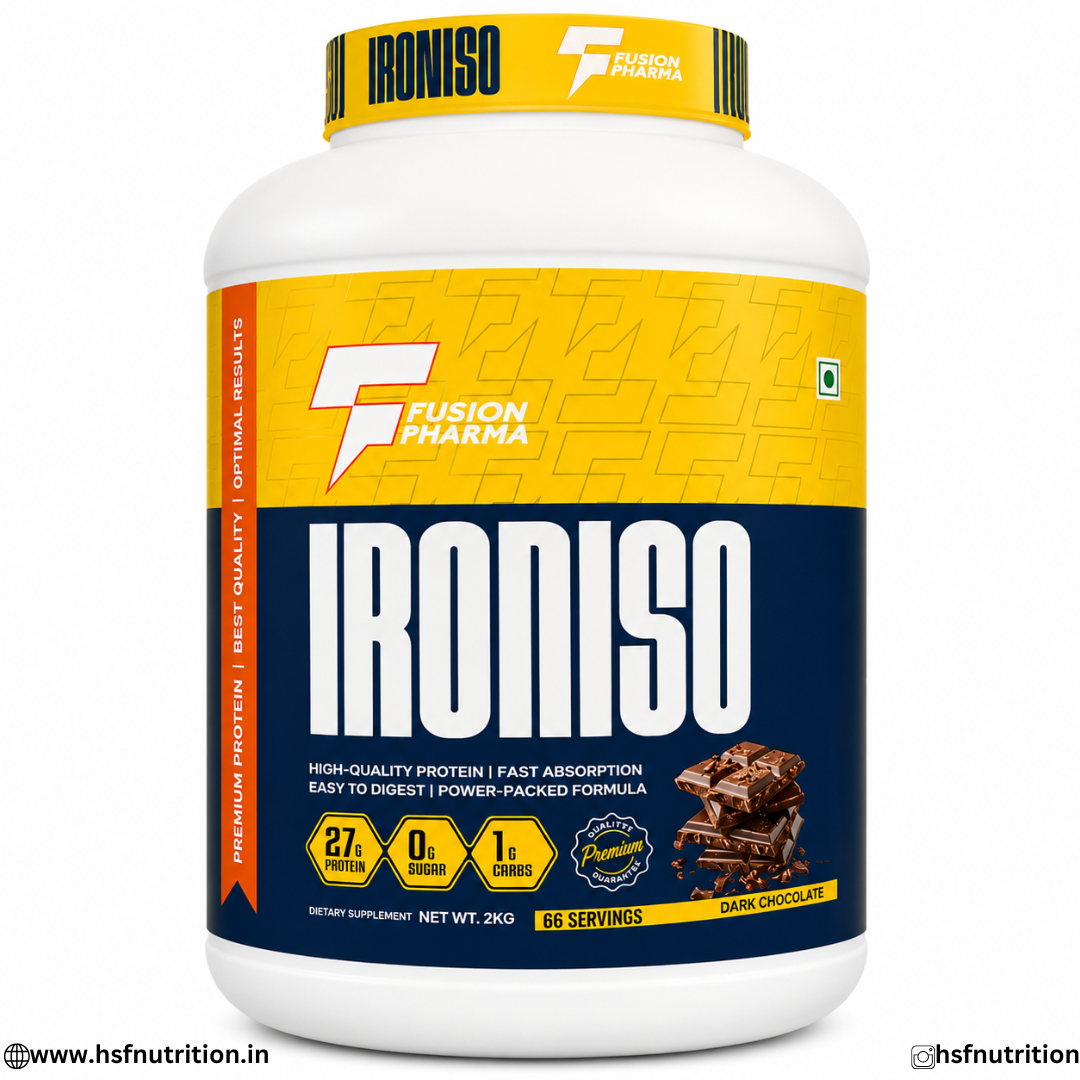 Untitled (1080 x 1080 px) (3) Fusion Pharma FP Ironiso Dark Chocolate 2kg Tub Front View