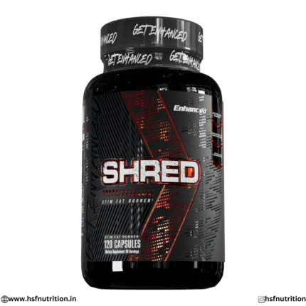 Enhanced Labs SHRED Stim Fat Burner 120 Capsules Bottle Front View