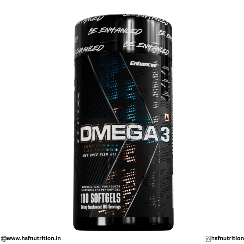 Enhanced Labs Omega 3 Triple Strength High Dose Fish Oil 100 Softgels Tub Front View