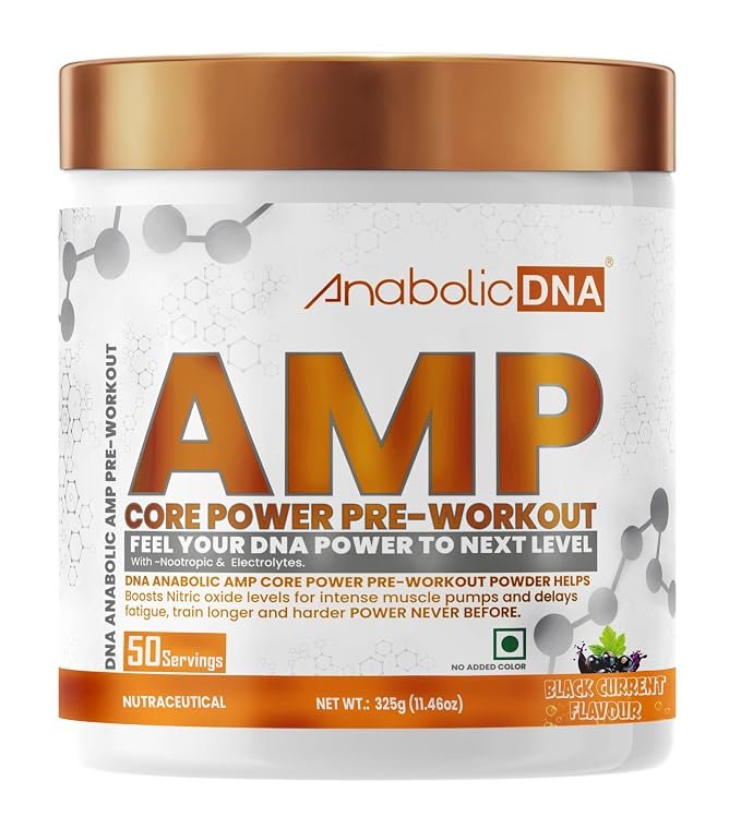 Anabolic DNA AMP Core Power PreWorkout - 325g, 50 Servings | Energy, Focus & Muscle Pump
