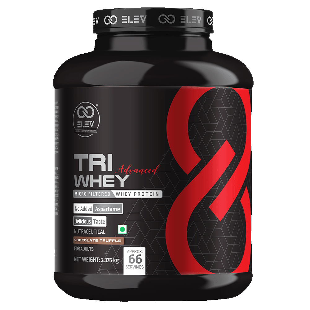 ELEV Tri Whey Advanced - 2.37kg, 24g Protein, 66 Servings, Chocolate Truffle | Micro Filtered Whey Protein
